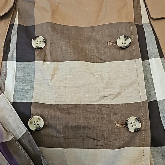 Burberry Brown and Purple Plaid Midi Dress - Picture 7 of 7